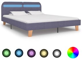 Giroletto Led Senza Materasso Grigio Chiaro 160x200 Cm Tessuto /