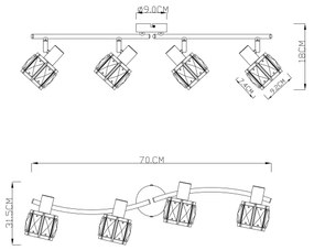 Globo 54357-4 - Luce Spot INDIANA 4xE14/40W/230V