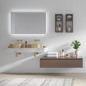 Composizione bagno sospesa mobile e mensolone da 120cm | KAM-KK1201 - KAMALU