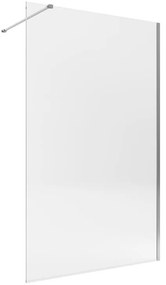 Box doccia walk-in Single, vetro 8 mm, H 200 cm, profilo nero spazzolato
