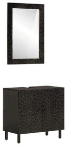 Set Mobili Da Bagno 2pz İn Legno Massello Di Mango /