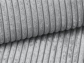 Divano grigio chiaro allungabile con rivestimento in velluto a coste 195 cm Nona – Makamii