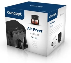 Concept FR5500 - Friggitrice a d'aria GLASS &amp; FAST 5,5 l 1200W/230V nero