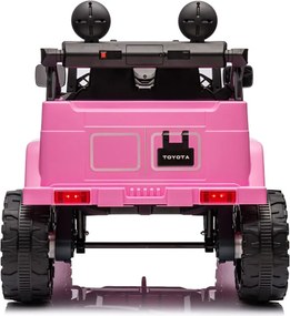 Macchina Elettrica per Bambini Fuoristrada Toyota Fj Cruiser 12V Telecomando Ruote in Gomma e Sedile in Pelle Rosa...