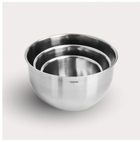 Set di ciotole argentate in acciaio inox 3 pz ø 24 cm Lucca 3.0 – FABINI