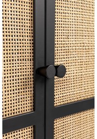 Cassettiera alta in rattan nero 80x100 cm Guuji - White Label