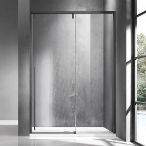 Kamalu - porta doccia 140cm scorrevole colore acciaio grigio spazzolato | ksa4000g