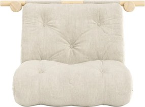 Poltrona color crema allungabile con rivestimento in velluto a coste Hooked – Karup Design