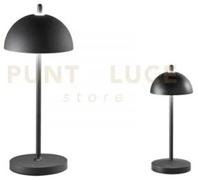 Lampada da tavolo ricaricabile led party nera 1,5w 134lm 3000k dimm...