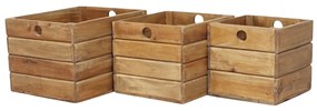 SUSAN - set di 3 cassette in legno di mogano