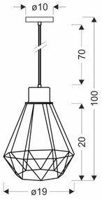Lampadario su corda PRIMO 1xE27/60W/230V