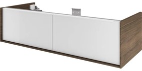 Mobile da bagno sotto lavabo SENSEA Neo marrone laccato lucido L 120 x H 32 x P 48 cm 2 cassetti, lavabo non incluso