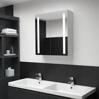 Armadietto Bagno con Specchio e LED 60x14x62 cmcod mxl 82226