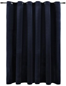 Tenda Oscurante con Anelli in Metallo Velluto Nera 290x245 cm