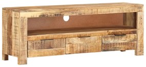 Mobile Porta Tv 110x30x40 Cm İn Legno Di Mango Grezzo /
