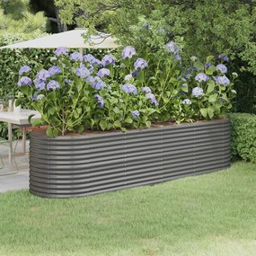 Letto Giardino Acciaio Verniciato A Polvere 296x80x68 Cm Grigio /
