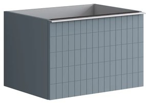 Mobile da bagno sotto lavabo Pixel grid indaco e maniglia alluminio brillante laccato opaco L 60 x H 40 x P 45.5 cm 1 cassetto, lavabo non incluso