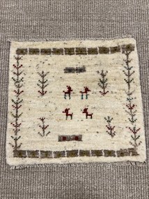 Gabbeh Tappeto 40x40 Beige (Iran) Annodato A Mano