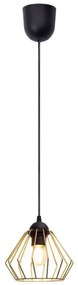 Lampadario a sospensione con filo CEED GOLD 1xE27/60W/230V diametro 17,5 cm nero/oro
