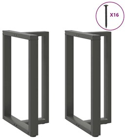 Gambe Tavolo Bar Forma T 2 Pz Antracite 60x35x(90-91)cm Acciaio /