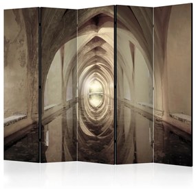 Paravento Tunnel Magico II - Tunnel lucente di bronzo con luce brillante