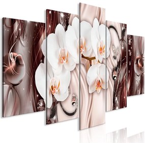 Quadro Orchid Waterfall (5 Parts) Wide Pink