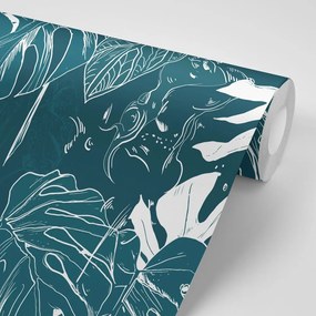 Carta da parati – Foglie tropicali di monstera