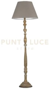 Piantana boutique legno naturale 1 luce attacco e27 45x155cm con pa...