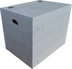 Cassapanca pouf contenitore in legno massello SHABBY CHIC cm 58