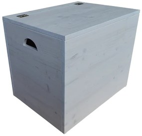 Cassapanca pouf contenitore in legno massello SHABBY CHIC cm 58