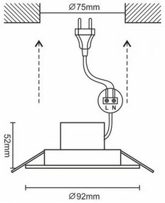 Lampada da incasso LED per bagno LED/7W/230V 4000K bianca IP44