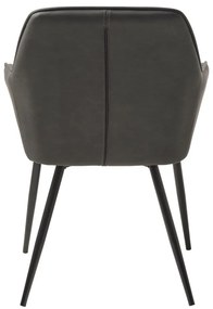 Set di sedie da pranzo grigio scuro in imbottito con braccioli 2 pz Nolan Stripe – Unique Furniture