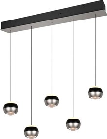 Lampadario LED nero e argentato Orbit – Trio Select