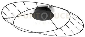 Tesa lampada da soffitto piccola a led 3000k 2480lm 20w nera 72x65c...
