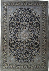 Kashan Tappeto 310 x 450 Blu (Iran) Annodato A Mano