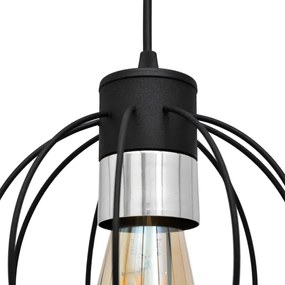 Lampadario a sospensione con filo STARLIGHT 1xE27/15W/230V nero/argento