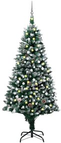 Albero di Natale Preilluminato con Palline e Pigne, Albero di Natale Preilluminato con Palline e Pigne 210 cm VIII