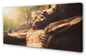 Quadro su tela Gesù di legno 100x50 cm