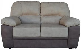 Divano a 2 posti tessuto Mozart imbottito 155 cm Beige e Marrone