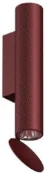 Flos Flauta H225 Spiga Lampada indoor 22 cm Da Parete a biemissione in alluminio Anodized Ruby Red