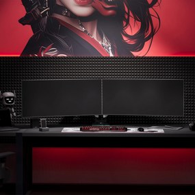Supporto Doppio per Monitor da 49 Pollici Bianco e Nero X-Arm Dual RGB