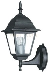 Applique up roma nera 1 luce attacco e27 ip44 14,6x19,5x36cm