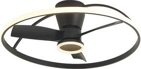 Ventilatore da soffitto nero con LED e telecomando - Steer
