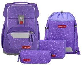 Zaino scuola Step by Step BASIS - set 4 pezzi, Purple Konfetti