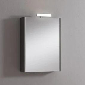 Pensile con luce Akira laccato lucido grigio L 51.5 x H 70 x P 15.5 cm