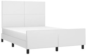 Giroletto con testiera bianco 140x190 cm in similpelle