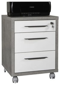 Cassettiera 48.6x63.1 Cemento e Bianco laccato - Bild