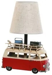 Lampada da tavolo Home ESPRIT Bianco Rosso Lino Metallo 20 x 14 x 30 cm