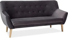 Divano Nordic 3 in velluto grigio Blu14 - H 90 cm