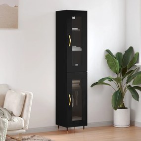 Credenza Nera 34,5x34x180 Cm İn Legno Multistrato /